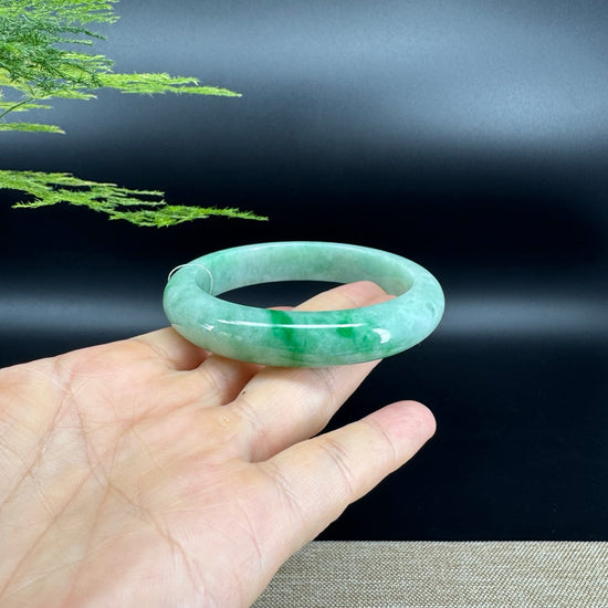 High Genuine Burmese Green Jade Jadeite Bangle Bracelet ( 60.5mm )