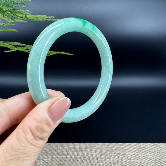 Genuine Burmese Green Jade Jadeite Bangle Bracelet (61mm)