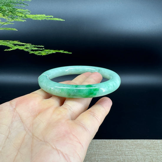 Genuine Burmese Green Jade Jadeite Bangle Bracelet (61mm)