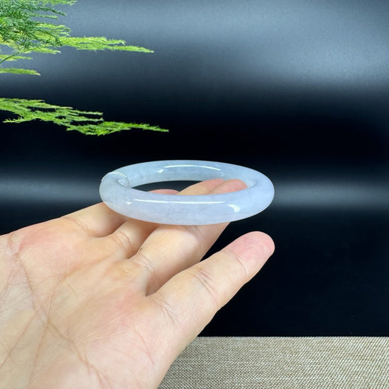 Genuine Burmese Icy Lavender Green Jade Jadeite Bangle Bracelet (53.6mm)