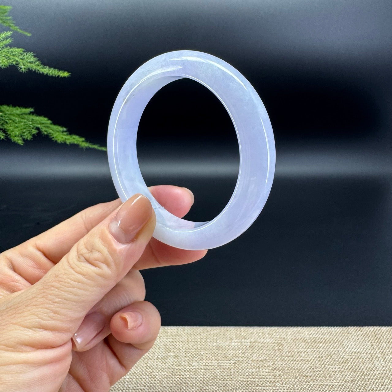 Genuine Burmese Lavender Jade Jadeite Bangle Bracelet (51.5mm)