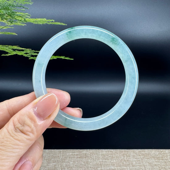 Genuine Burmese Icy Green Jade Jadeite Bangle Bracelet (54.8mm)
