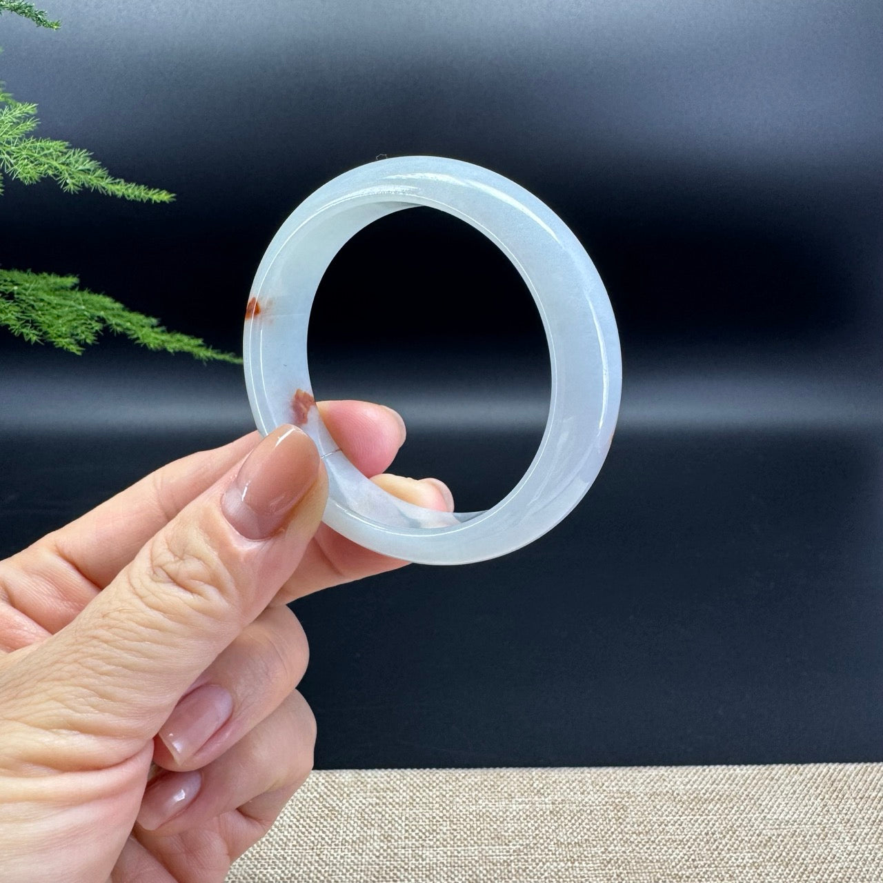 Genuine Burmese Green Jade Jadeite Bangle Bracelet ( 52.7*46.7mm )