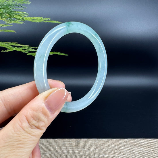 Genuine Burmese Icy Green Jade Jadeite Bangle Bracelet (54.8mm)