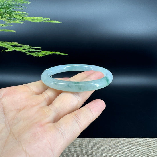 Genuine Burmese Icy Green Jade Jadeite Bangle Bracelet (54.8mm)