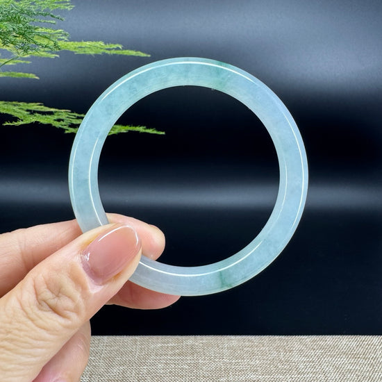 Genuine Burmese Icy Green Jade Jadeite Bangle Bracelet (54.8mm)