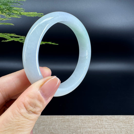 Genuine Burmese Lavender Green Jade Jadeite Bangle Bracelet ( 58.7mm )