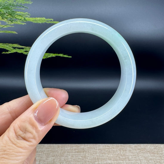Genuine Burmese Lavender Green Jade Jadeite Bangle Bracelet ( 58.7mm )