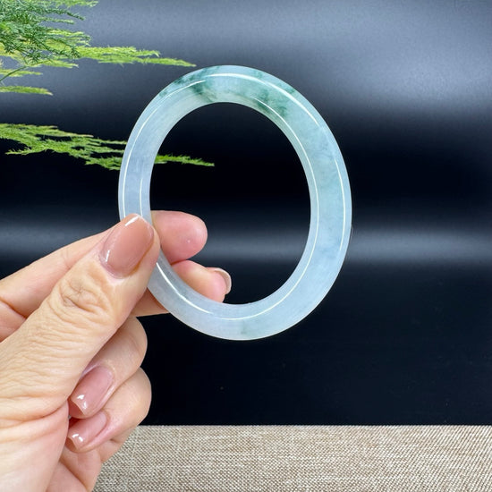 Genuine Burmese Icy Green Jade Jadeite Bangle Bracelet (52.1mm)