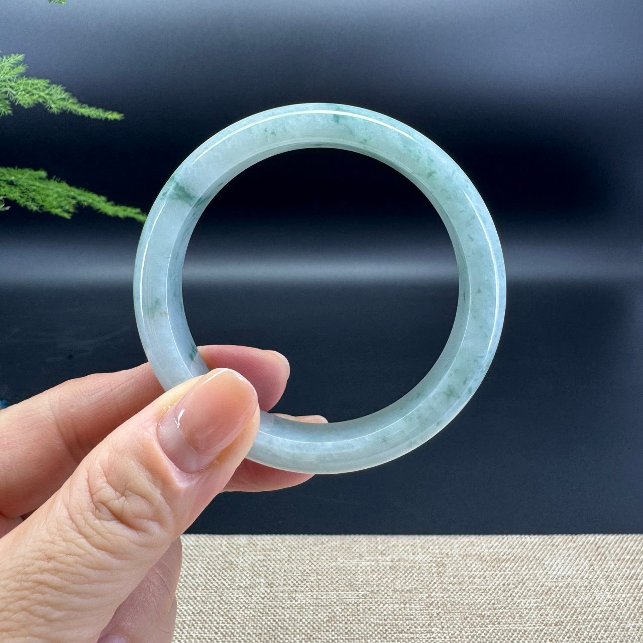Genuine Burmese Green Jade Jadeite Bangle Bracelet ( 52.5mm )