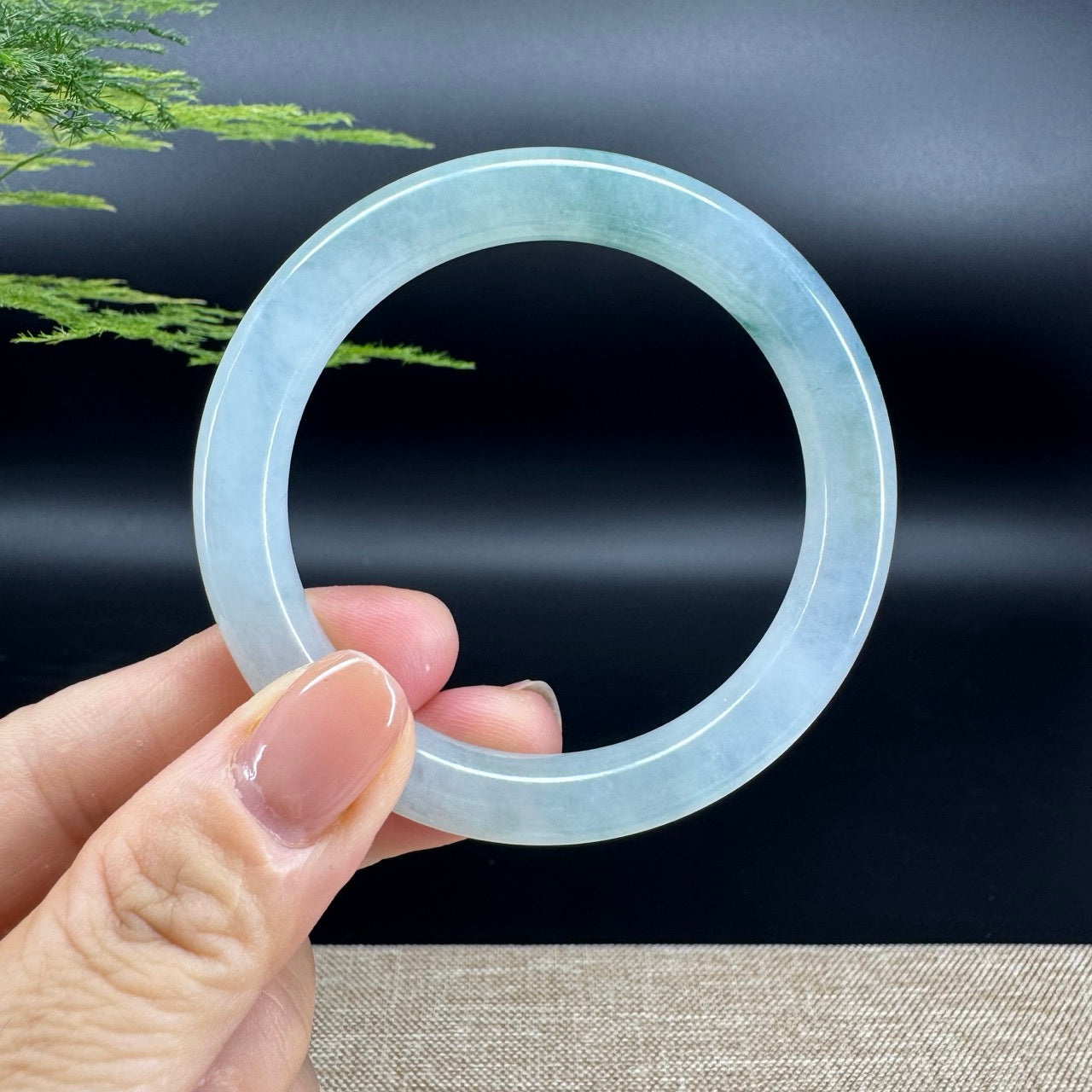 Genuine Burmese Icy Green Jade Jadeite Bangle Bracelet (52.1mm)
