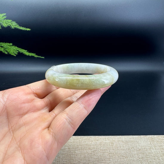 Genuine Burmese Yellow Green Jade Jadeite Bangle Bracelet ( 52.7mm )