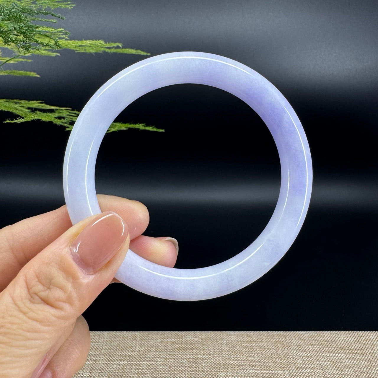 Genuine Burmese Lavender Jade Jadeite Bangle Bracelet ( 57.8mm )