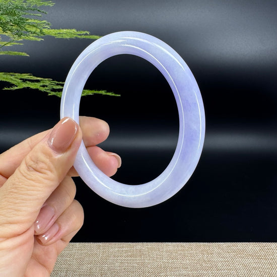 Genuine Burmese Lavender Jade Jadeite Bangle Bracelet ( 57.8mm )