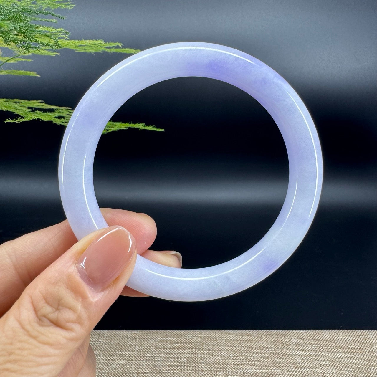 Genuine Burmese Lavender Jade Jadeite Bangle Bracelet ( 57.8mm )