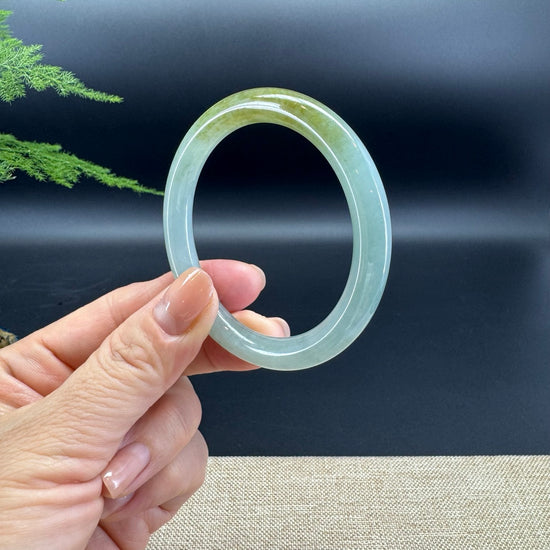 Genuine Burmese Green Jade Jadeite Bangle Bracelet ( 52.5mm )