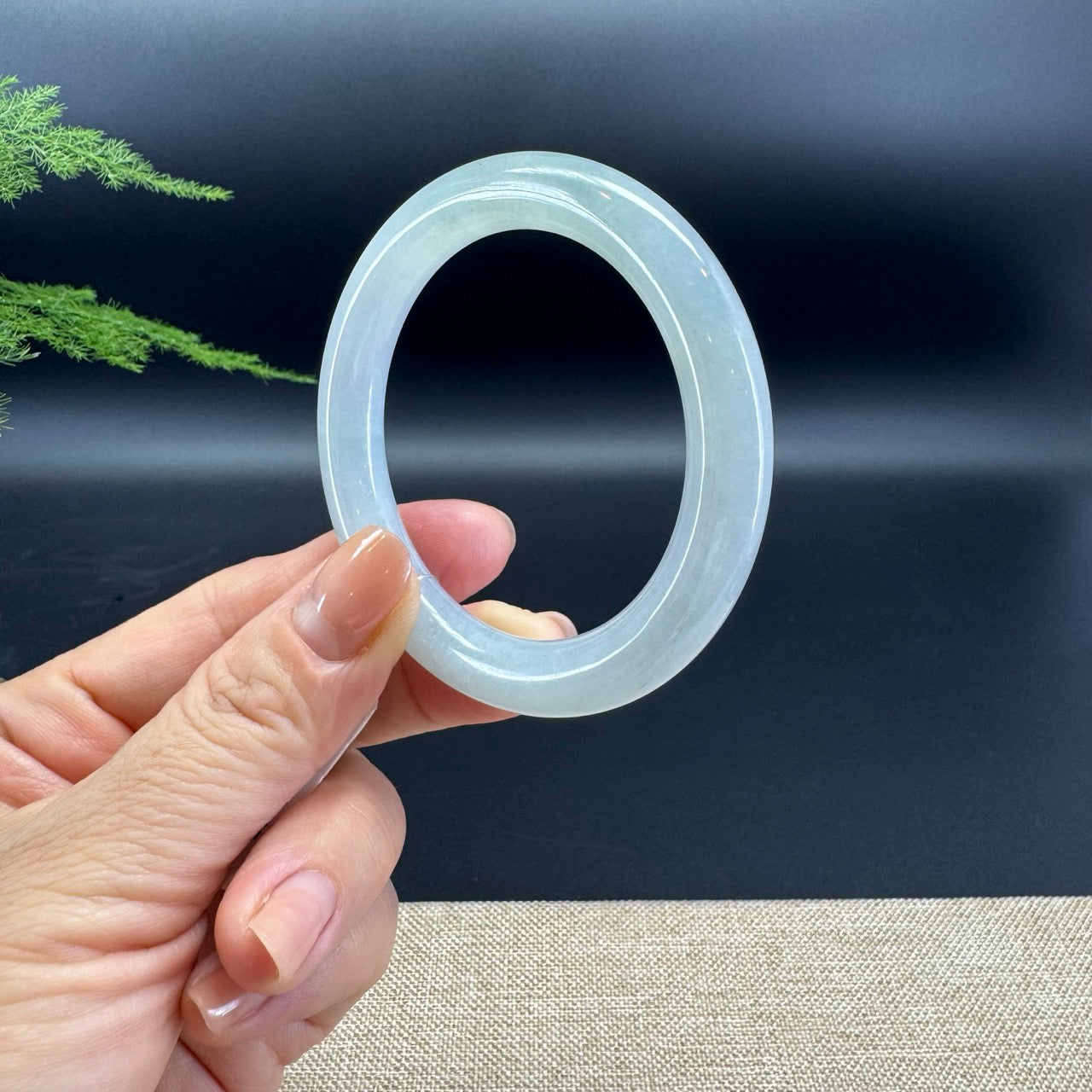 Genuine Burmese Green Jade Jadeite Bangle Bracelet ( 51.3mm )