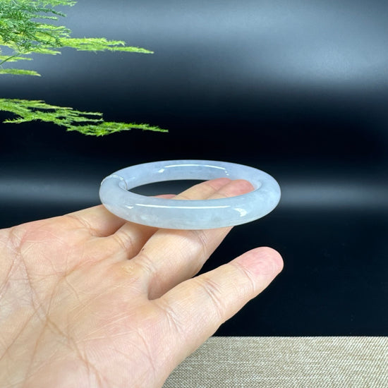 Genuine Burmese Icy Lavender Green Jade Jadeite Bangle Bracelet (54.8mm)