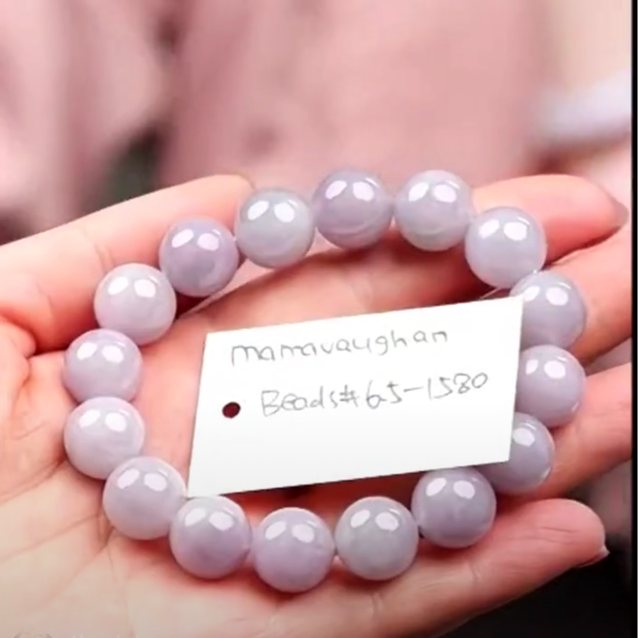 "Live" Natural Lavender Jadeite Jade Bead Bracelet (04/18/26)