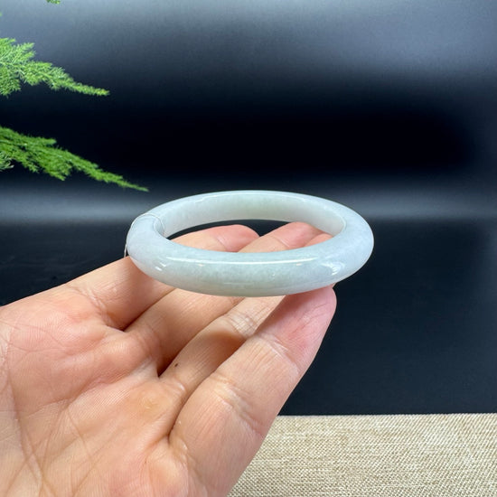 Genuine Burmese Lavender Green Jade Jadeite Bangle Bracelet ( 52.5mm )