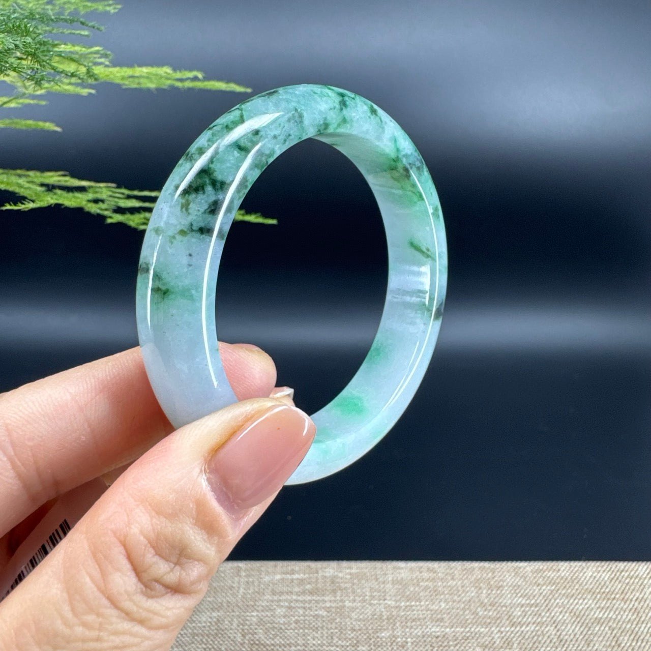 Genuine Burmese Green Jade Jadeite Bangle Bracelet ( 53mm )