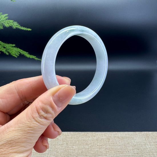 Genuine Burmese Lavender Green Jade Jadeite Bangle Bracelet ( 53.1mm )