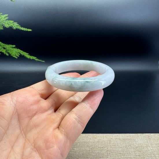 Genuine Burmese Lavender Green Jade Jadeite Bangle Bracelet ( 53.1mm )