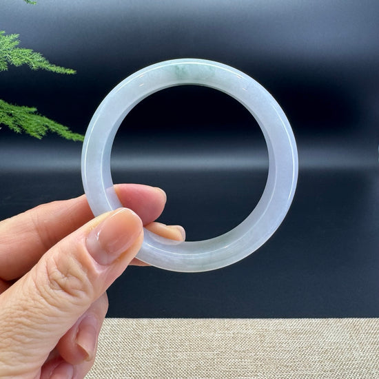 Genuine Burmese Lavender Green Jade Jadeite Bangle Bracelet ( 53.1mm )
