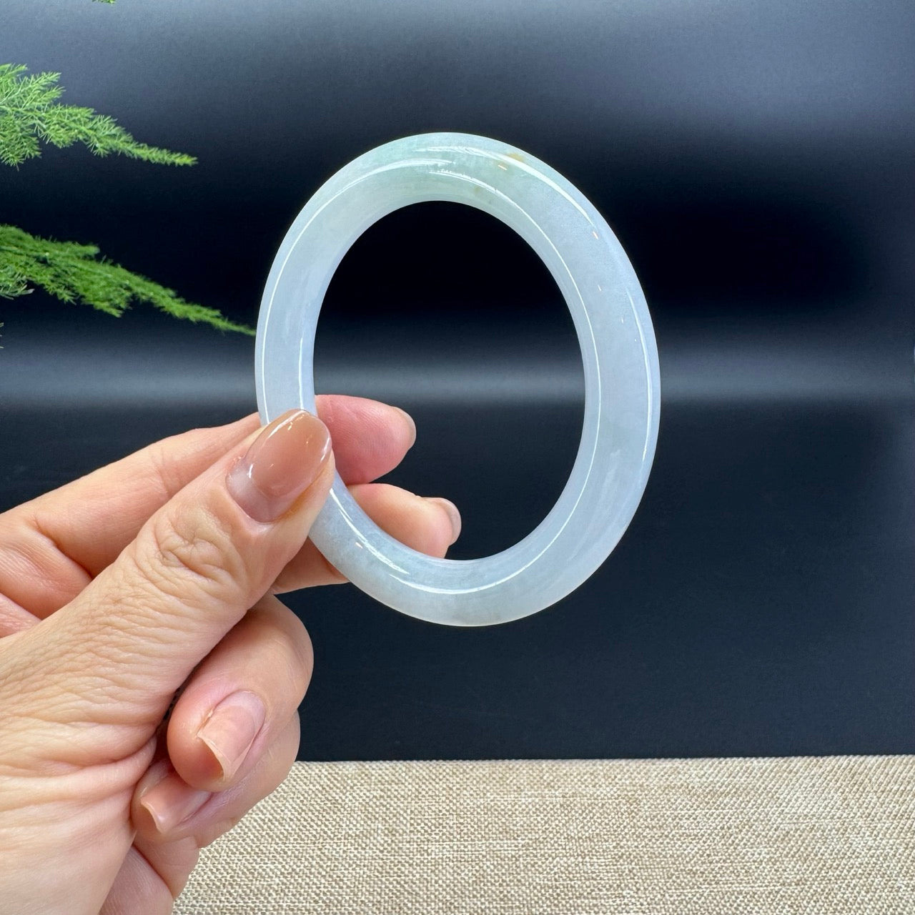 Genuine Burmese Icy Green Jade Jadeite Bangle Bracelet (52.7mm)