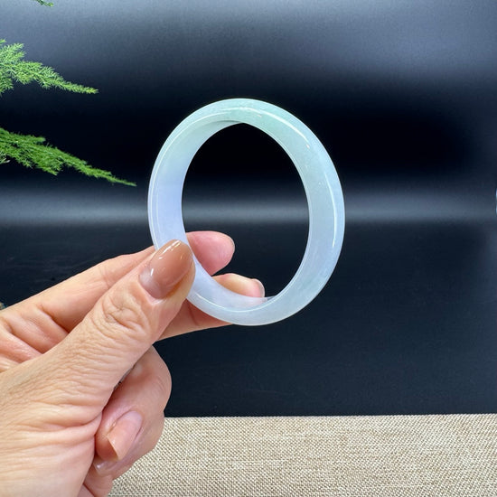 Genuine Burmese Lavender Green Jade Jadeite Bangle Bracelet ( 52.4mm )