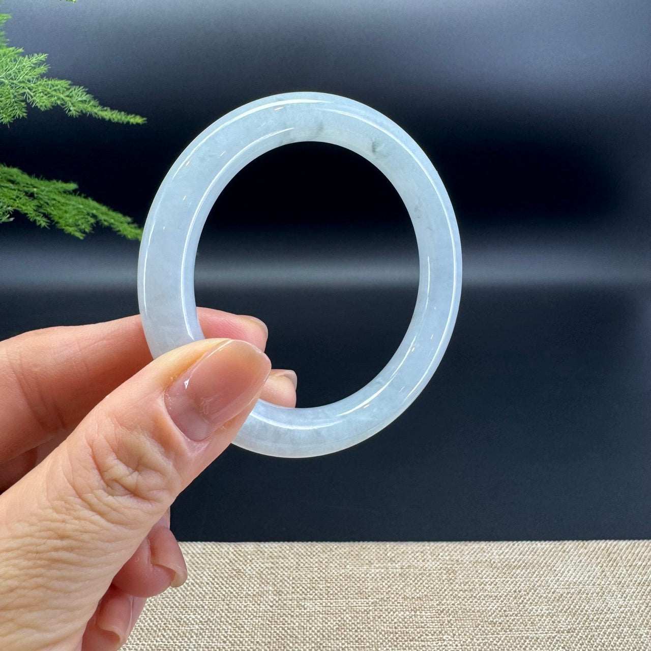 Genuine Burmese Icy Green Jade Jadeite Bangle Bracelet (52.7mm)