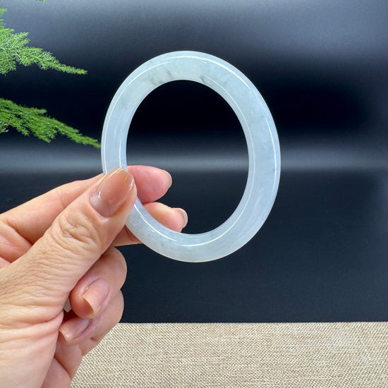 Genuine Burmese Icy Green Jade Jadeite Bangle Bracelet (52.7mm)