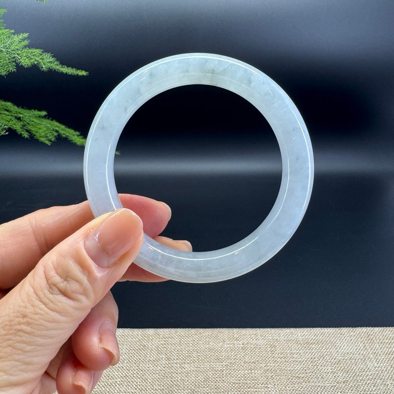 Genuine Burmese Icy Green Jade Jadeite Bangle Bracelet (52.7mm)