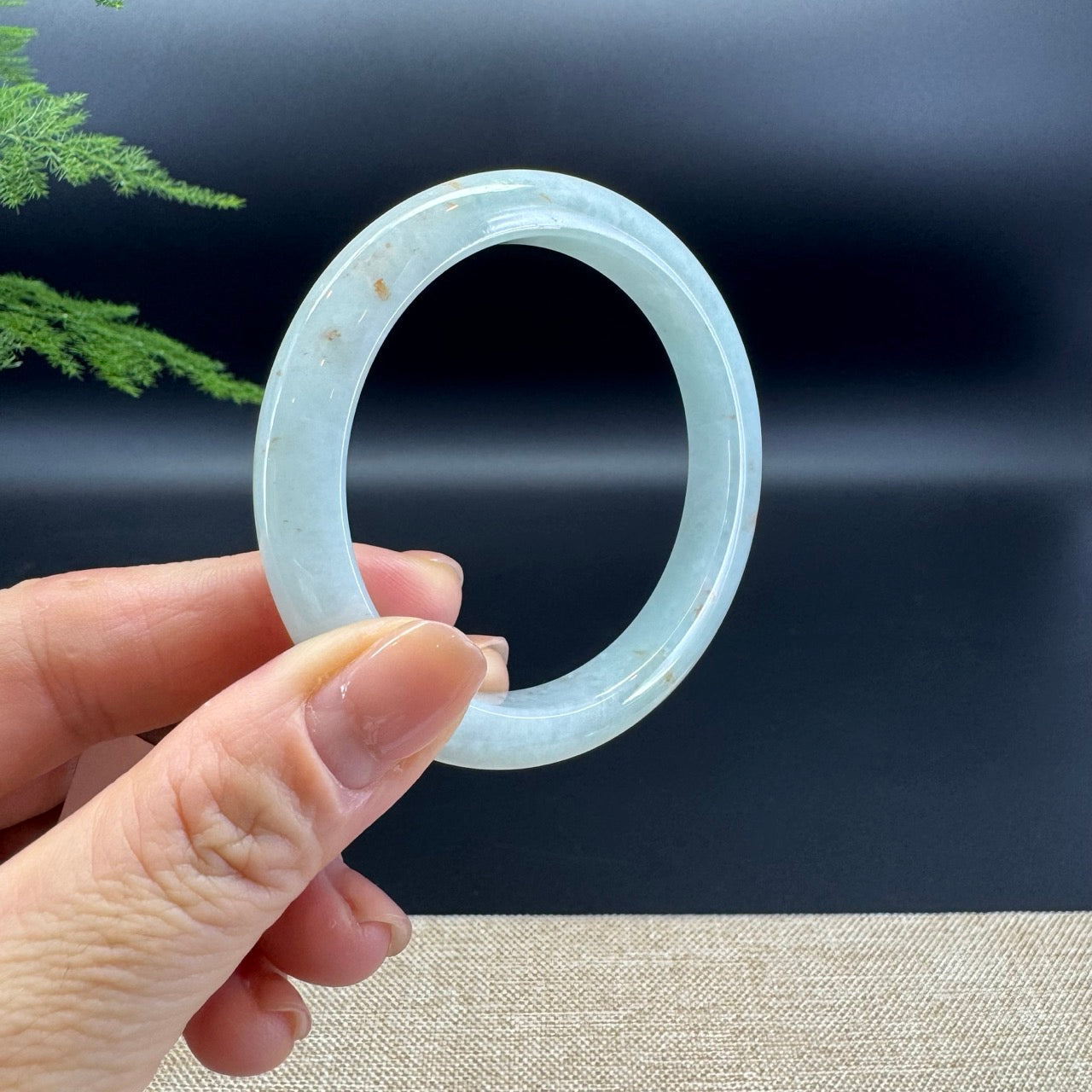 Genuine Burmese Apple Green Jade Jadeite Bangle Bracelet ( 53mm )