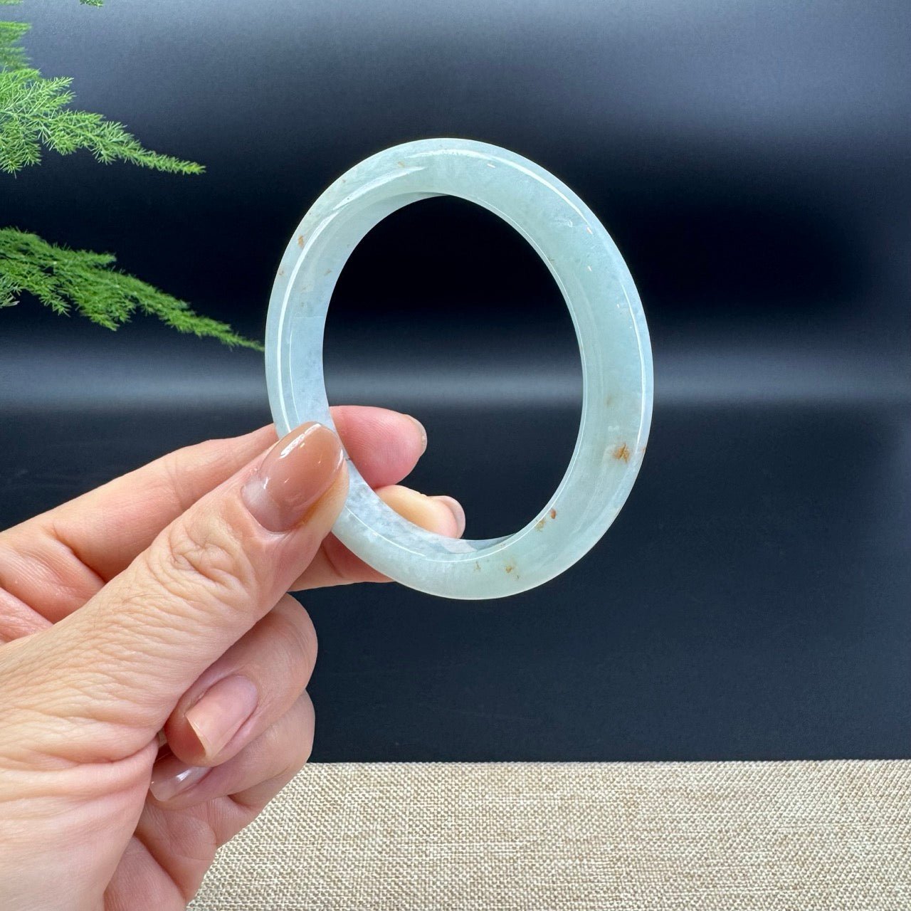 Genuine Burmese Apple Green Jade Jadeite Bangle Bracelet ( 53mm )