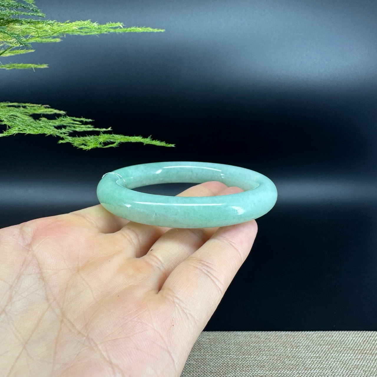 Genuine Burmese Green Jade Jadeite Bangle Bracelet (56mm)
