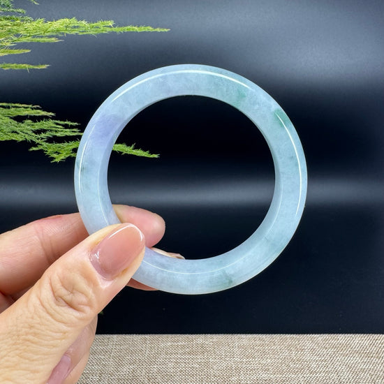 Genuine Burmese Green lavender Jade Jadeite Bangle Bracelet ( 56.7mm )
