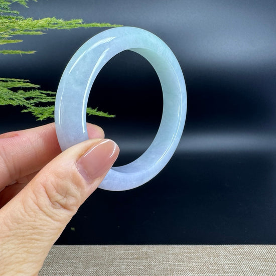 Genuine Burmese Lavender Green Jade Jadeite Bangle Bracelet ( 56.8mm )