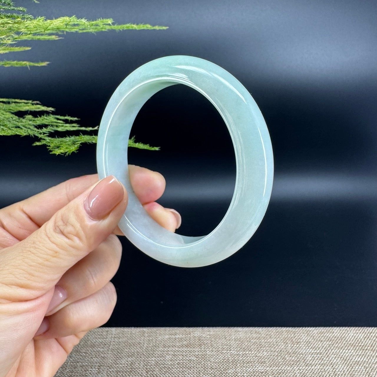 Genuine Burmese Green Jade Jadeite Bangle Bracelet (56.6mm)