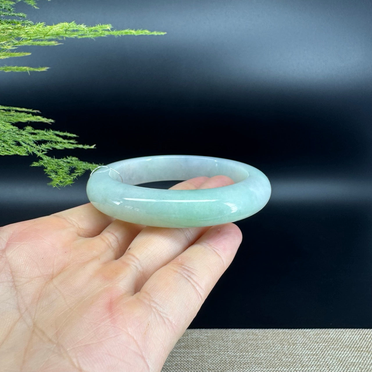 Genuine Burmese Green Jade Jadeite Bangle Bracelet (56.6mm)