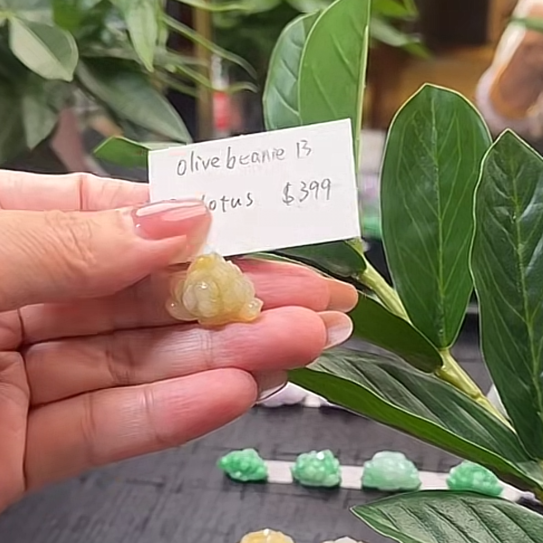 Live "Natural Yellow Jadeite Jade Lotus Pendant " (Live Pick) (08/23/25)