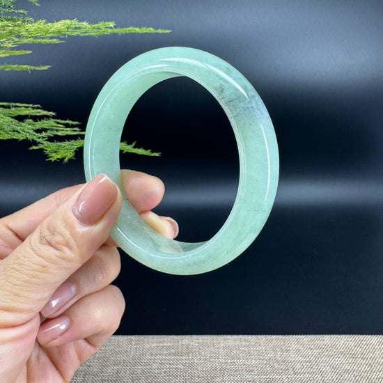 Genuine Burmese Apple Green Jade Jadeite Bangle Bracelet ( 56.2mm )