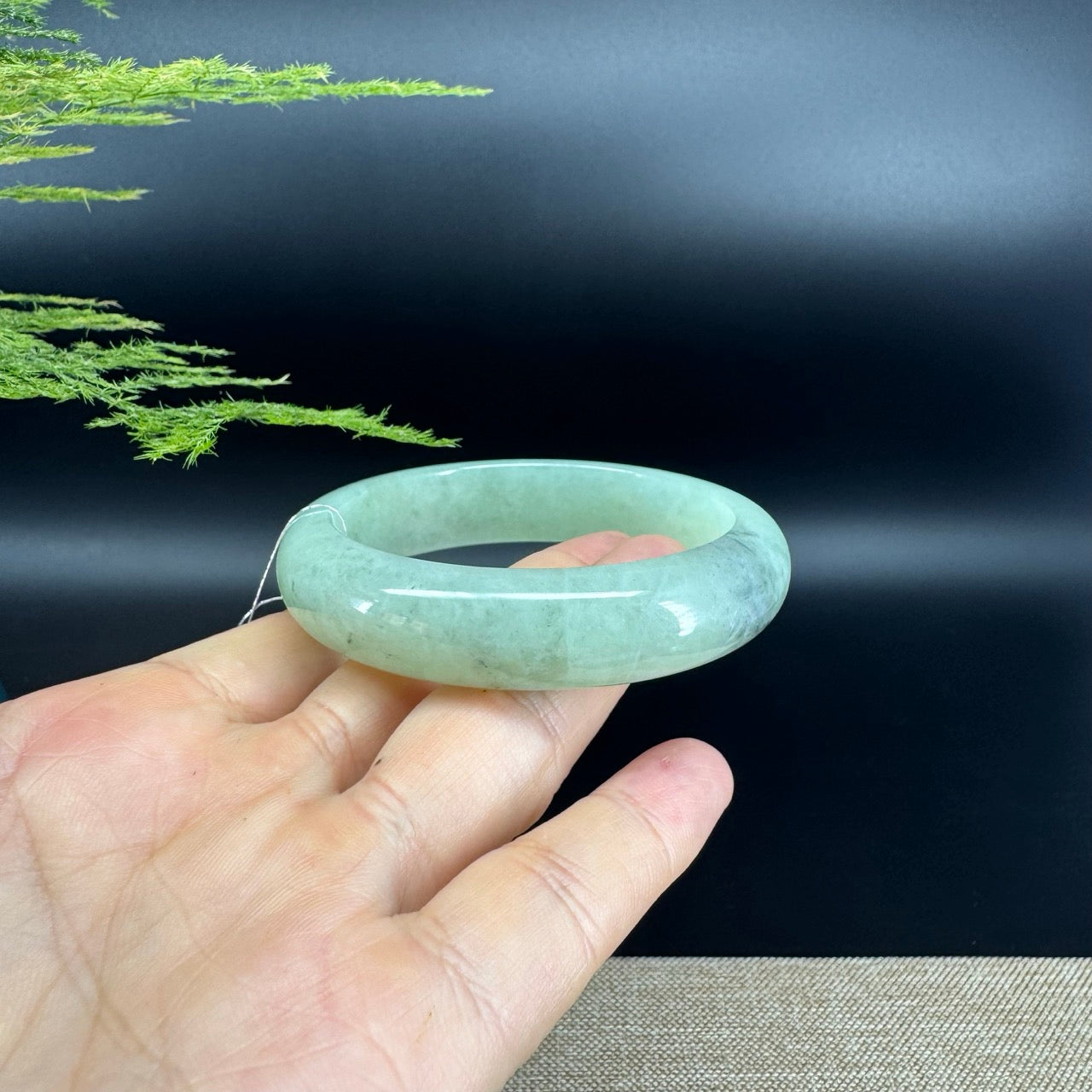 Genuine Burmese Apple Green Jade Jadeite Bangle Bracelet ( 56.2mm )