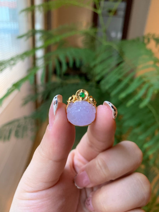 "Live" 18K Yellow Gold Custom Lavender Toad Gold Setting