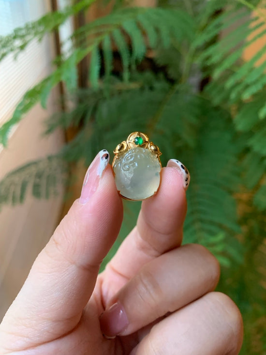 "Live" 18K Yellow Gold Custom Icy Yellow Green Toad Gold Setting