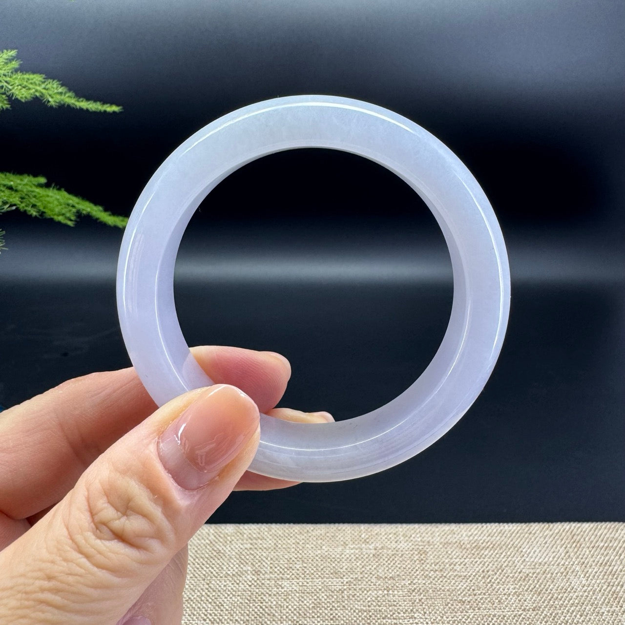 Genuine Burmese Lavender Jade Jadeite Bangle Bracelet (52.3mm)