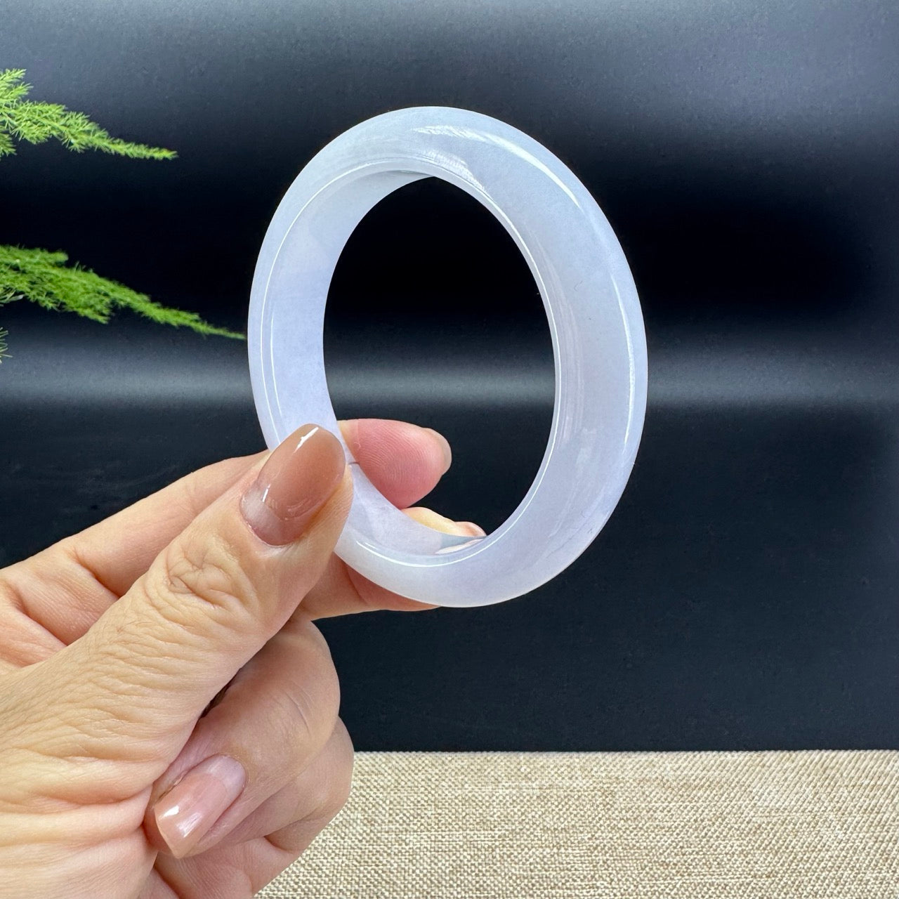 Genuine Burmese Lavender Jade Jadeite Bangle Bracelet (52.3mm)