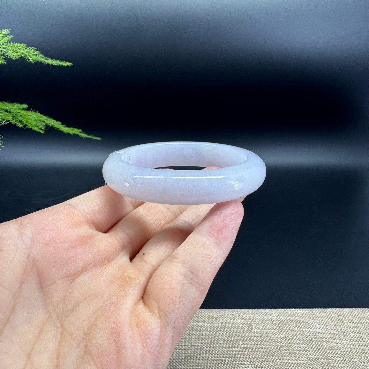 Genuine Burmese Lavender Jade Jadeite Bangle Bracelet (52.3mm)