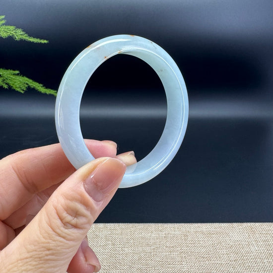 Genuine Burmese Lavender Green Jade Jadeite Bangle Bracelet ( 53.8mm )