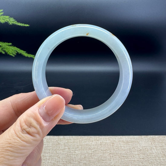 Genuine Burmese Lavender Green Jade Jadeite Bangle Bracelet ( 53.8mm )